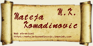 Mateja Komadinović vizit kartica
